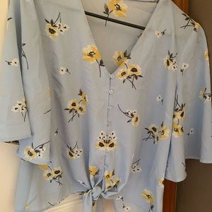 Lush Blue & Yellow Blouse